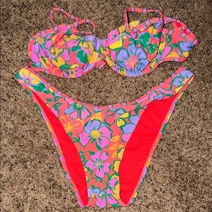wild fable Pink Floral Two-Piece Bikini